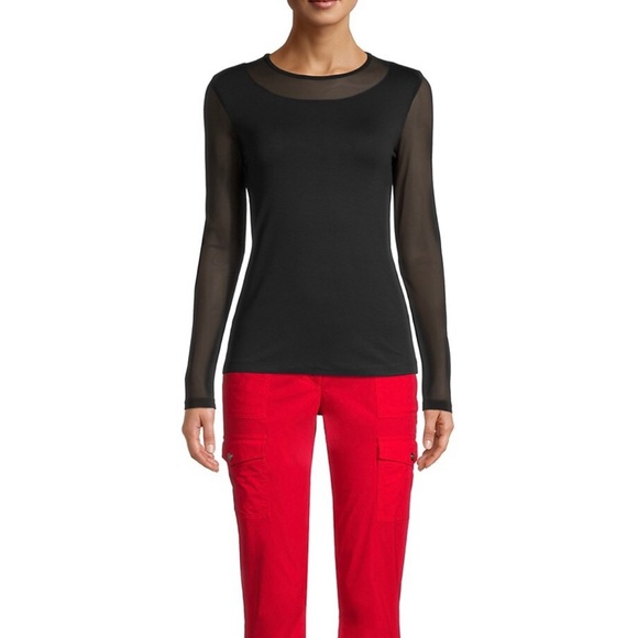 NWT KIM TOP Anatomie Long Mesh Sleeve fashionable top WHITE - Picture 5 of 5